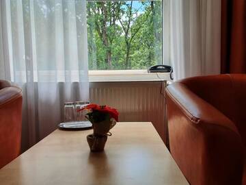 Фото номера Двухместный номер с 2 отдельными кроватями Отель Hotel Cornul Vanatorului г. Питешти 3